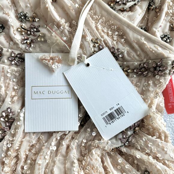 MAC DUGGAL 14 Embellished Wrap Cap Sleeve A-Line Evening Gown 93575 NWT $998 - Picture 11 of 16